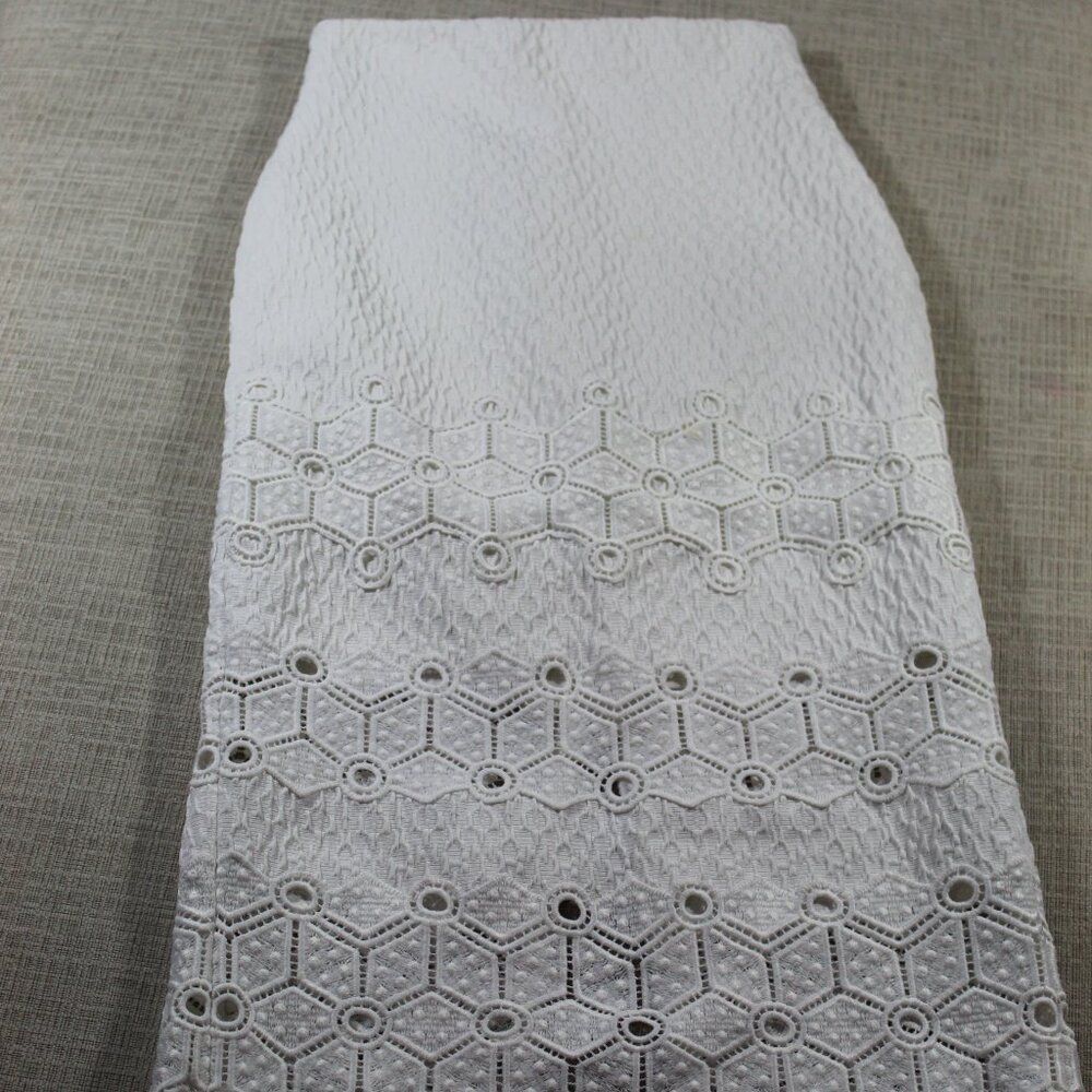 GORGEOUS! Rebecca Taylor Size 2 Long White Textured Skirt